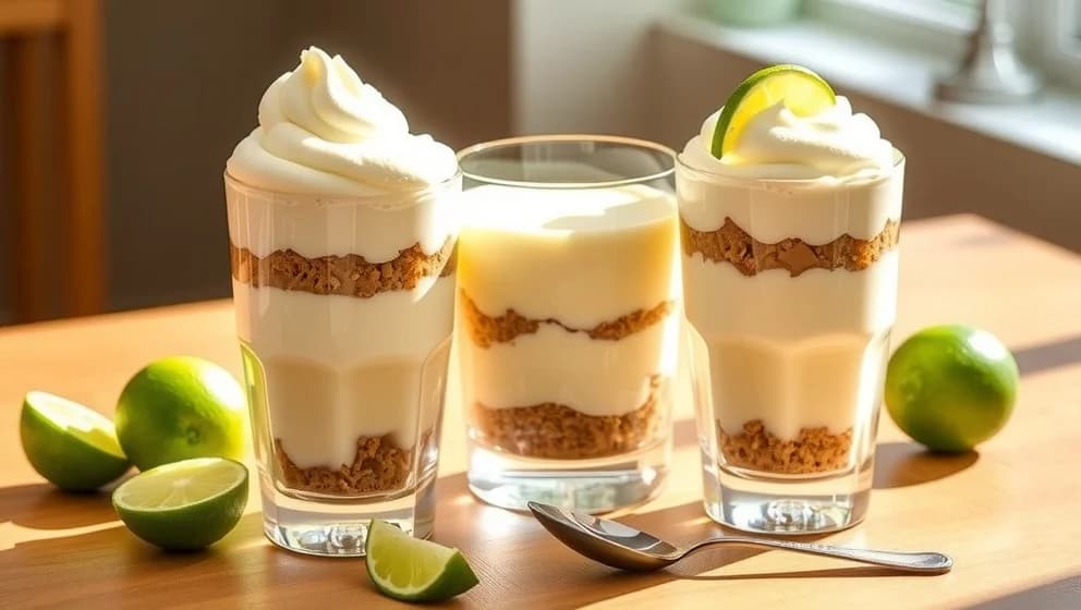 Key lime pie i glas är enkelt att göra hemma