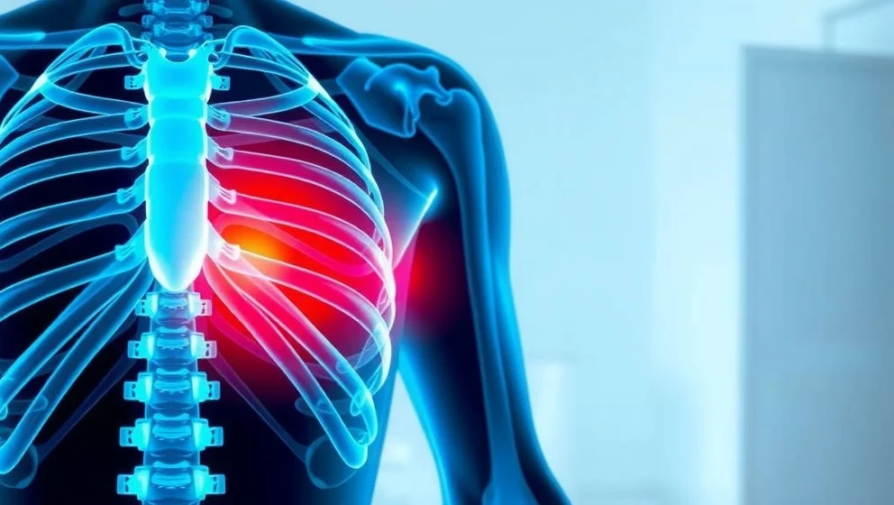 Ont på vänster sida av magen under revben