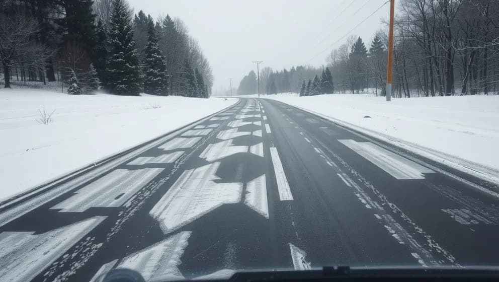 Varning för snö och is på vägarna