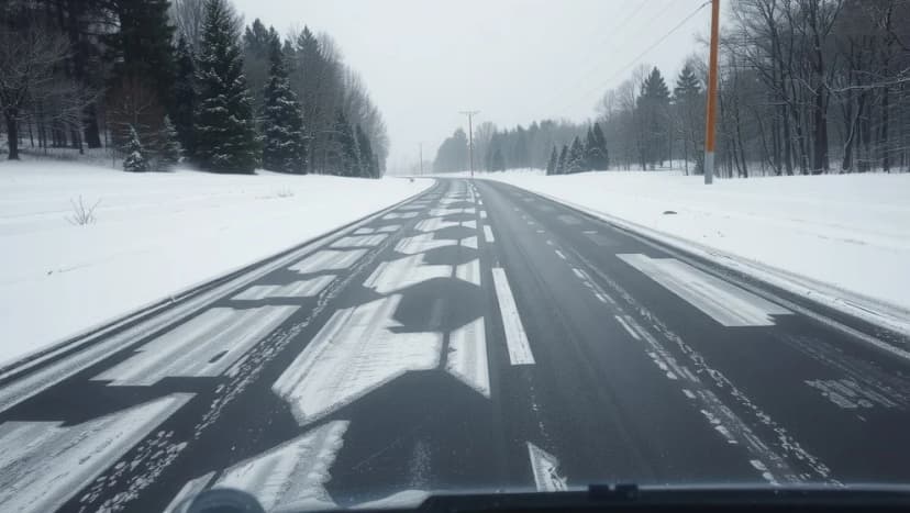 Varning för snö och is på vägarna